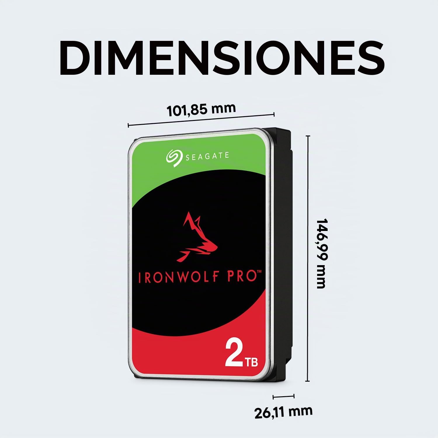 Seagate IronWolf Pro, 2 TB, Enterprise HDD interno - CMR, 3,5